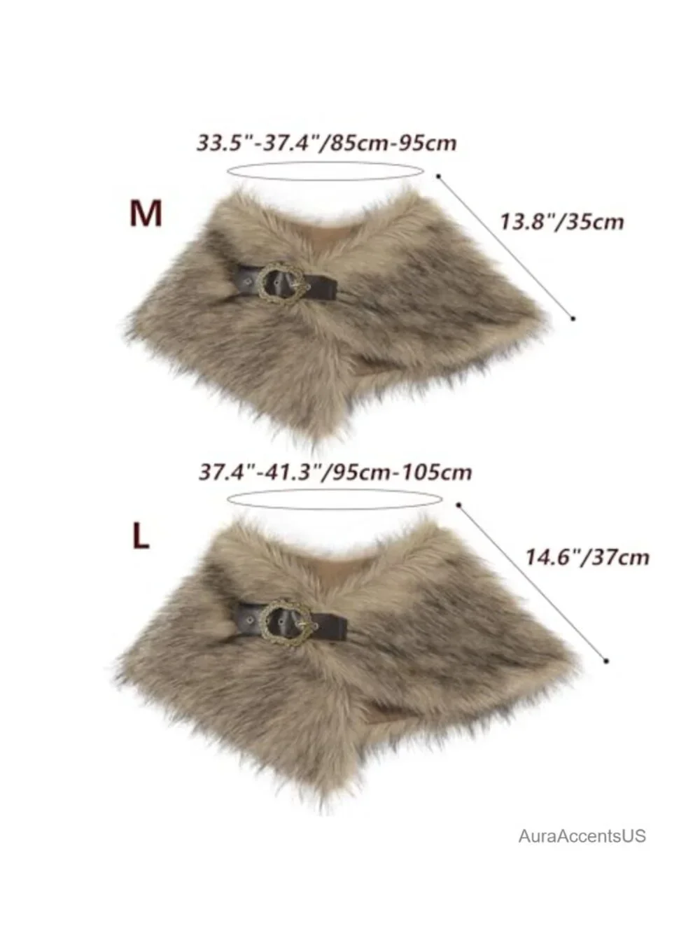 Faux Fur Shawl Collar Medieval Neck Warmer Wrap Scarf Stole Costume Womens